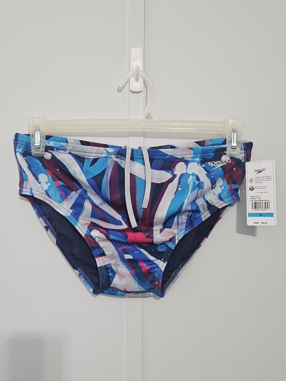 Speedo Size 36 Mens Boys Swim Trunks with Elastic Drawstring Waistband Bathing